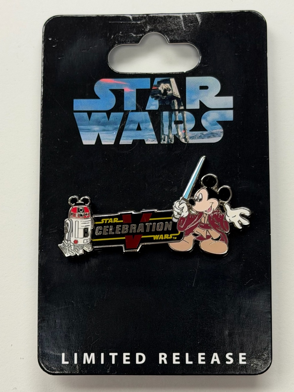 Disney Star Wars Celebration 5th Anniversary Logo Jedi Mickey Mouse Pin
